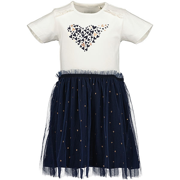 BLUE SEVEN Kurzarm-Kleid HEARTS mit Tüllrock in offwhite