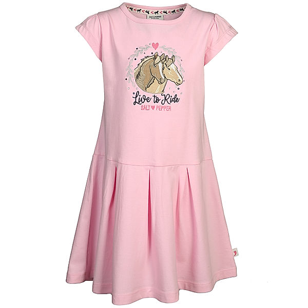 Salt & Pepper Kurzarm-Kleid LIVE TO RIDE in soft rose