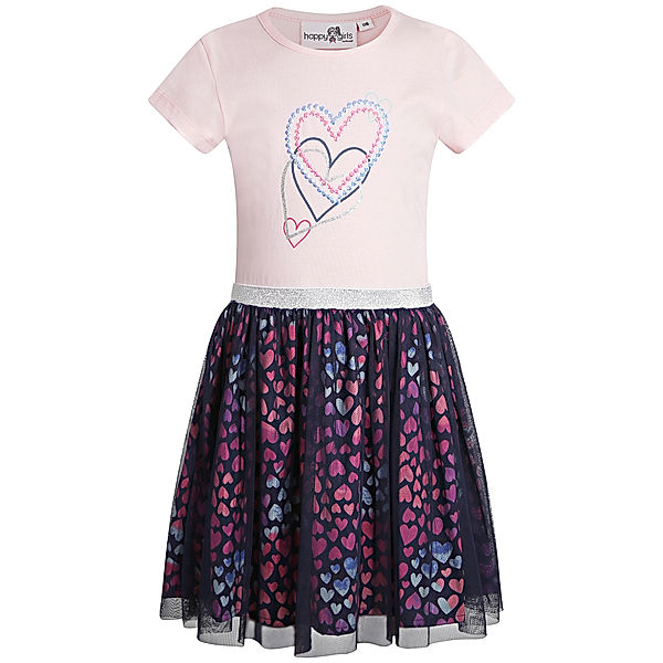 happy girls Kurzarm-Kleid PAILLETTEN HEARTS in rose