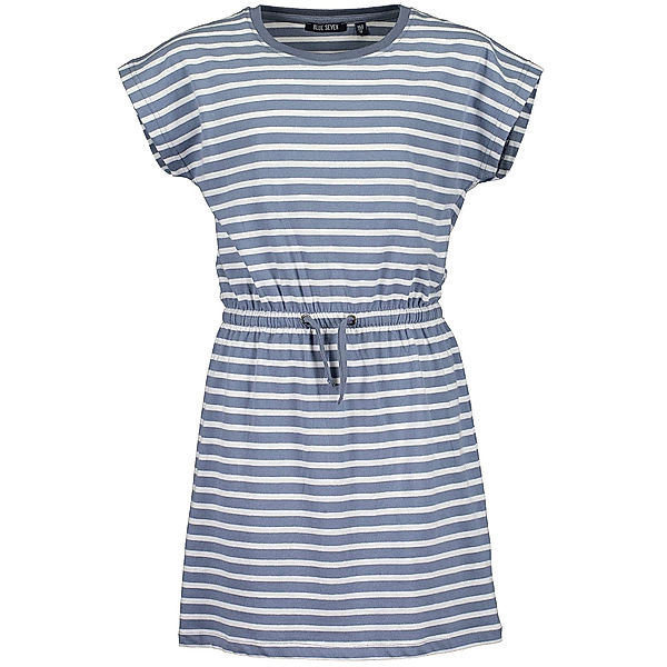 BLUE SEVEN Kurzarm-Kleid STRIPE in jeansblau