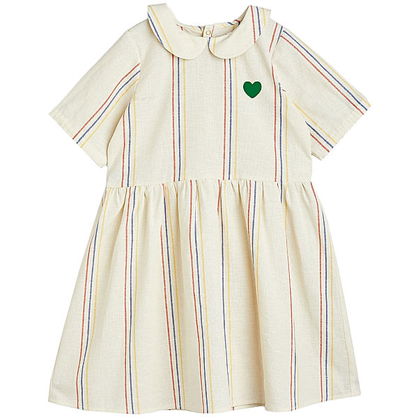 mini rodini Kurzarm-Kleid STRIPES in offwhite