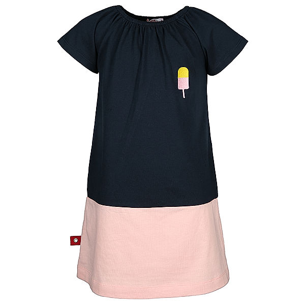 Volltreffer Kurzarm-Kleid TUNIKA in dunkelblau/rosa