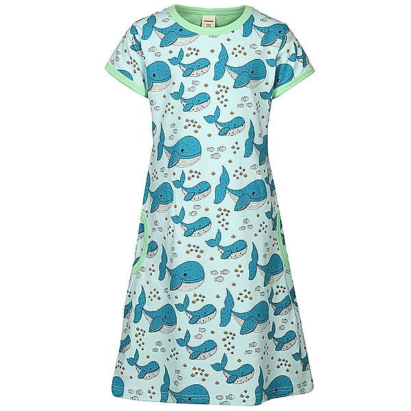 Meyadey Kurzarm-Kleid WHALE WATERS in hellblau