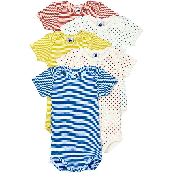 Petit Bateau Kurzarmbody STARS & STRIPES 5er-Pack in multico