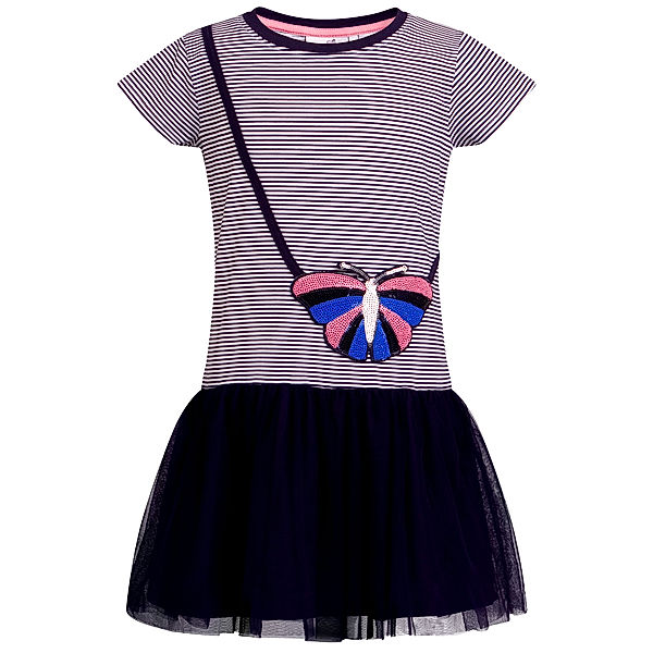 happy girls Kurzarmkleid STRIPES mit Tüllrock in navy