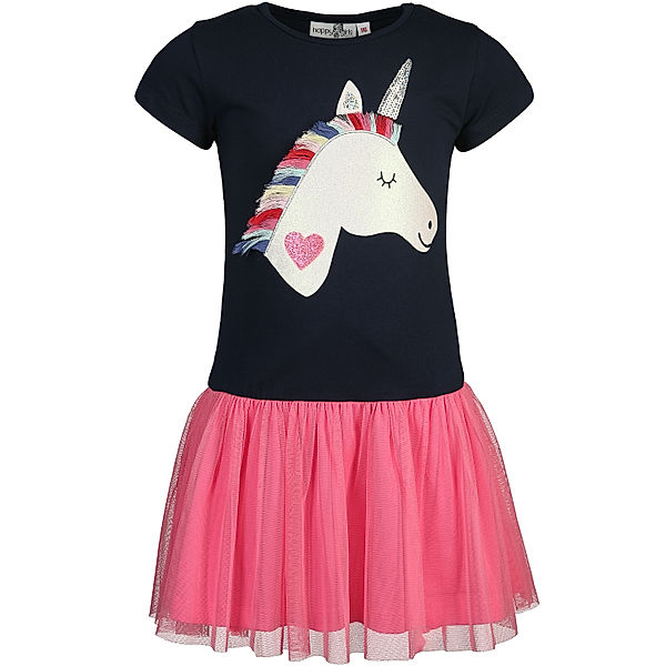 happy girls Kurzarmkleid UNICORN mit Tüll in navy