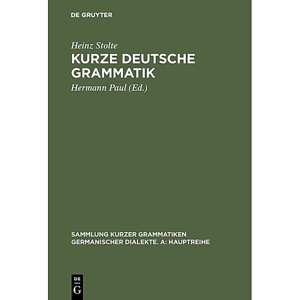 Kurze deutsche Grammatik, Heinz Stolte