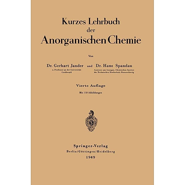 Kurzes Lehrbuch der Anorganischen Chemie, Gerhart Jander, Hans Spandau