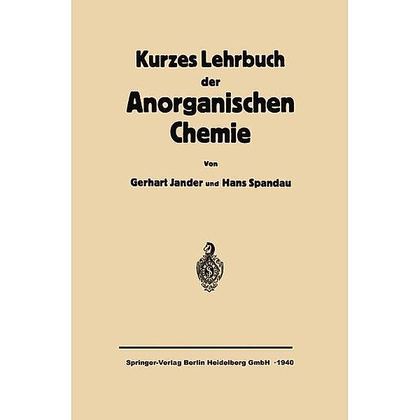 Kurzes Lehrbuch der anorganischen Chemie, Gerhart Jander, Hans Spandau