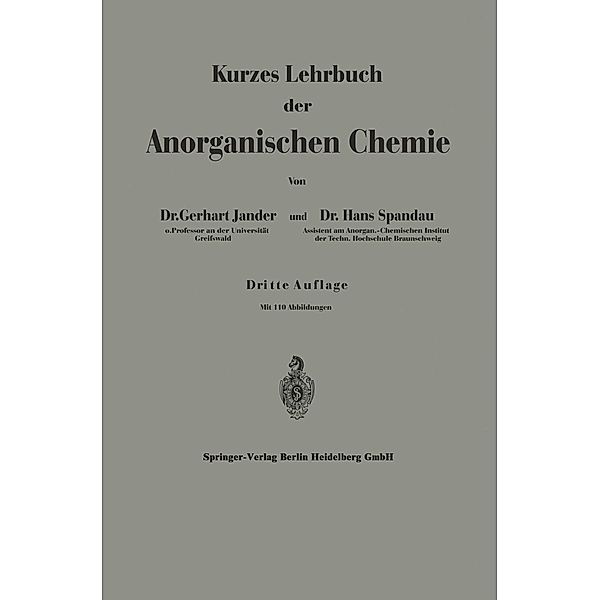 Kurzes Lehrbuch der Anorganischen Chemie, Gerhart Jander, Hans Spandau