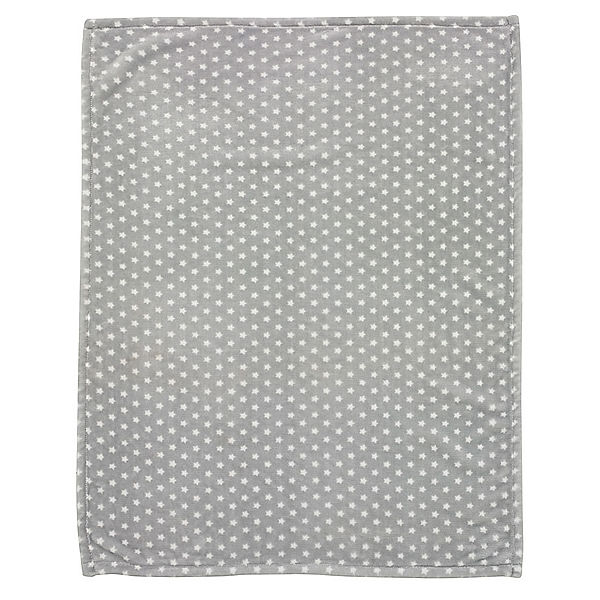 Alvi® Kuscheldecke STARS (100x75) aus Microfaser in silbergrau