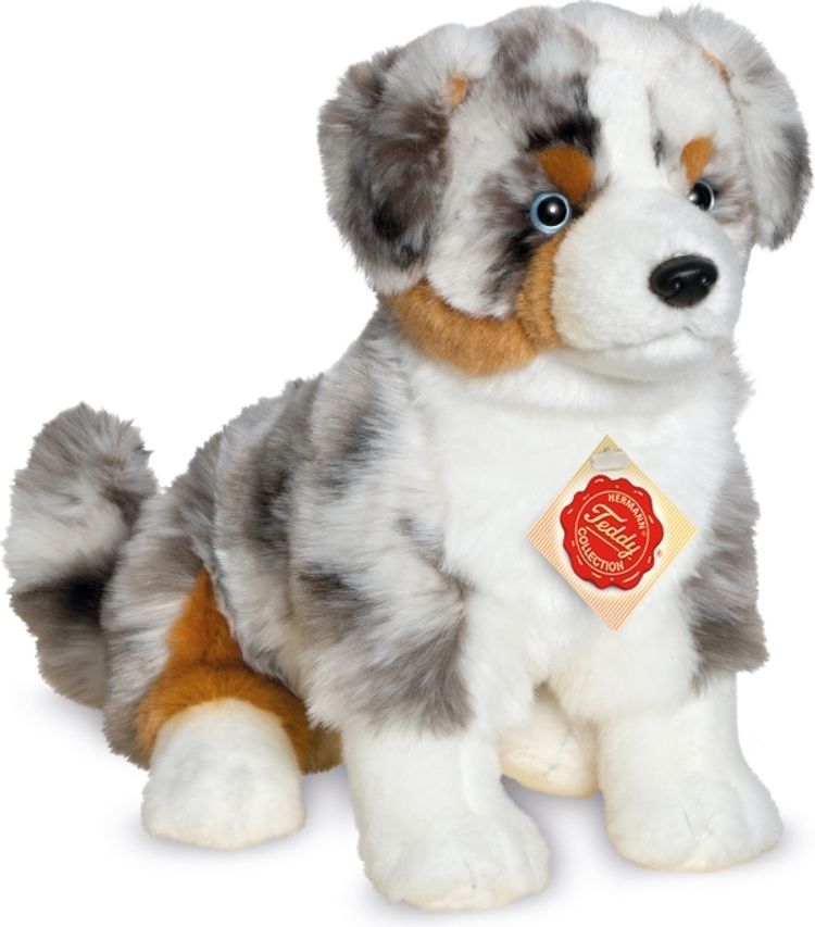 Kuscheltier AUSTRALIAN SHEPHERD 30cm sitzend in weiß braun kaufen