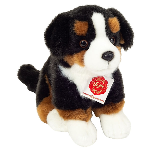 Hermann Teddy Kuscheltier BERNER SENNENHUND (21 cm) sitzend in schwarz/braun