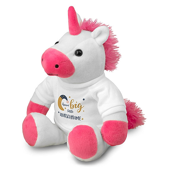 Kuscheltier Einhorn mit Namen (Motiv: Dream Big)