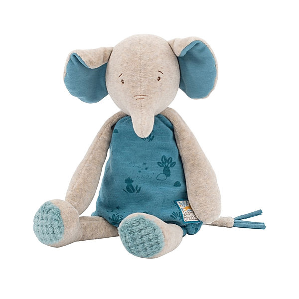 Moulin Roty Kuscheltier ELEFANT BERGAMOTTE (37cm) in blau