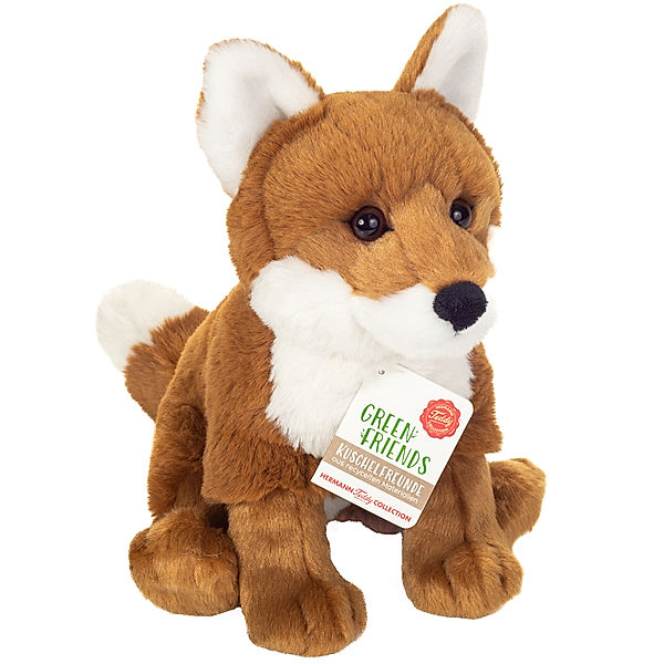 Hermann Teddy Kuscheltier FUCHS SITZEND (20cm) in braun