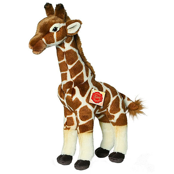 Hermann Teddy Kuscheltier GIRAFFE (38cm) stehend in braun/wollweiss