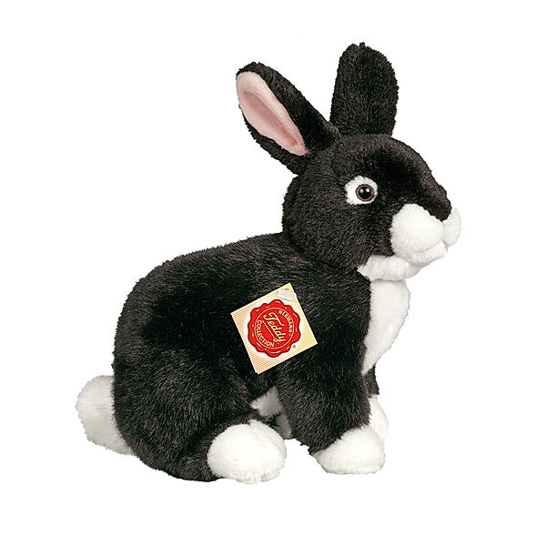 Hermann Teddy Kuscheltier HASE (25cm) sitzend in schwarz