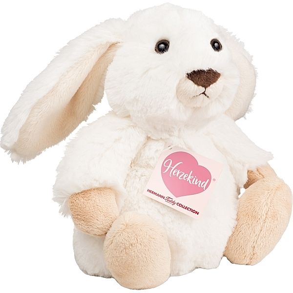 Hermann Teddy Kuscheltier HERZEKIND HÄSCHEN POPPI (15cm) in weiss