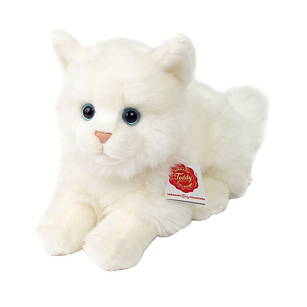 Hermann Teddy Kuscheltier KATZE BRITISH KURZHAAR (20 cm) in weiß