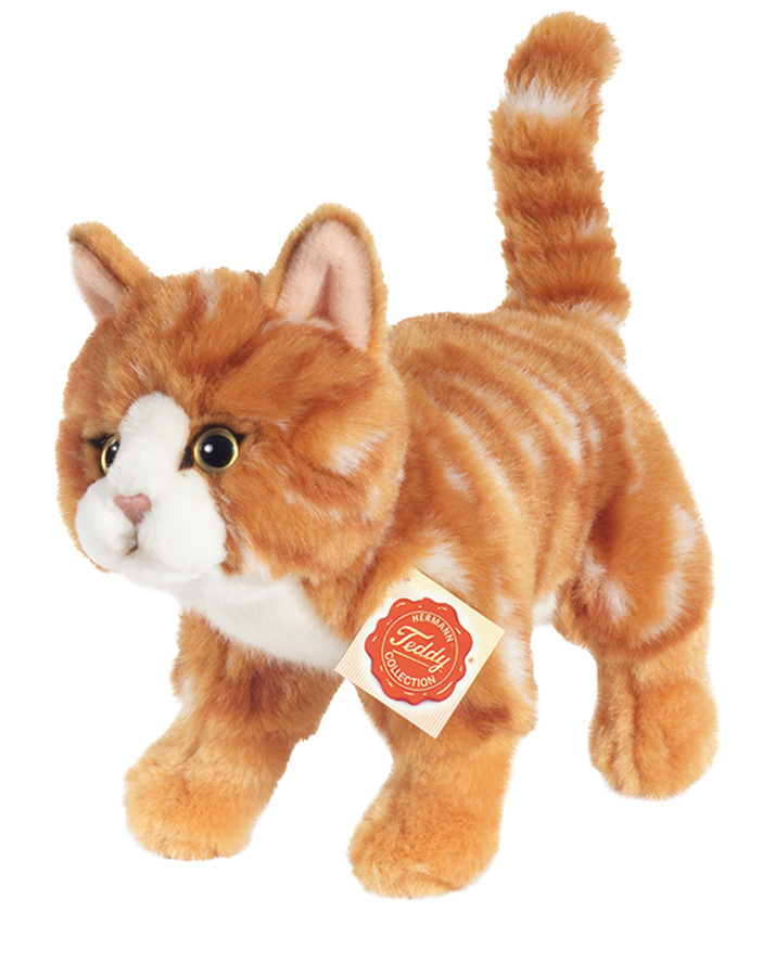 Plüsch Katze rot orange weiß getigert Kuscheltier Plüschtier Stofftier 