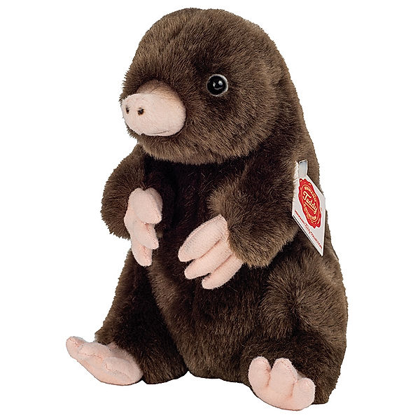 Hermann Teddy Kuscheltier MAULWURF sitzend (19cm) in dunkelbraun