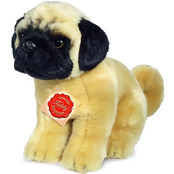 Hermann Teddy Kuscheltier MOPS (25 cm) sitzend in sand