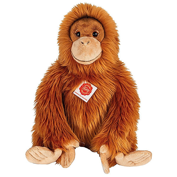 Hermann Teddy Kuscheltier ORANG UTAN sitzend (40cm) in rotbraun