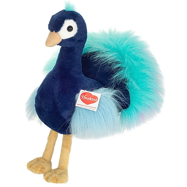 Hermann Teddy Kuscheltier PFAU ZOE (27cm) in blau/türkis