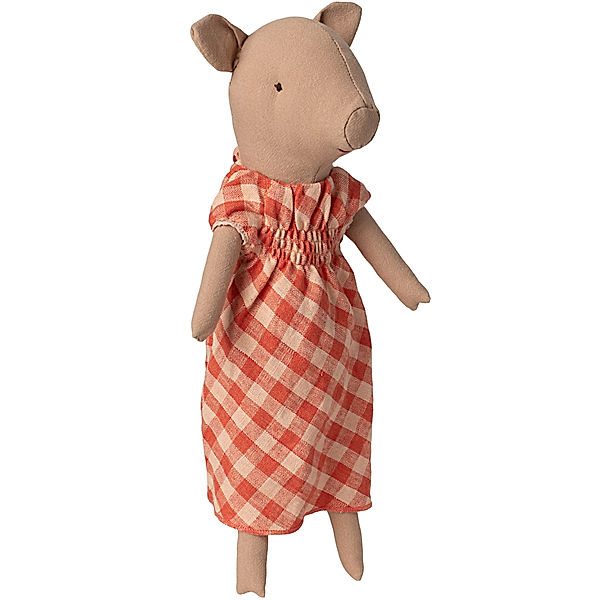 Maileg Kuscheltier PIG DRESS (34cm) in rosa/rot