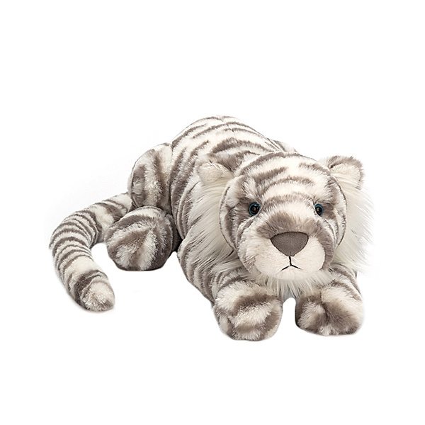 Jellycat Kuscheltier SACHA SNOW TIGER (45cm) liegend in braun, weiß