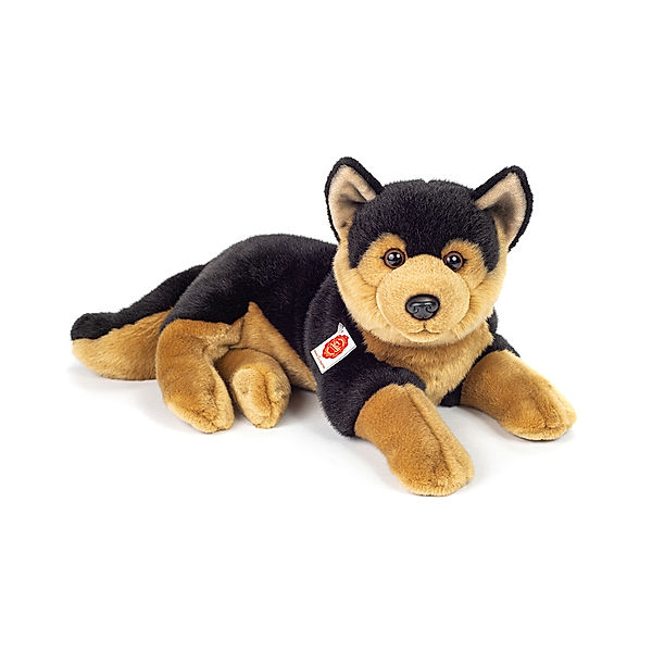 Hermann Teddy Kuscheltier SCHÄFERHUND (45 cm) liegend in braun