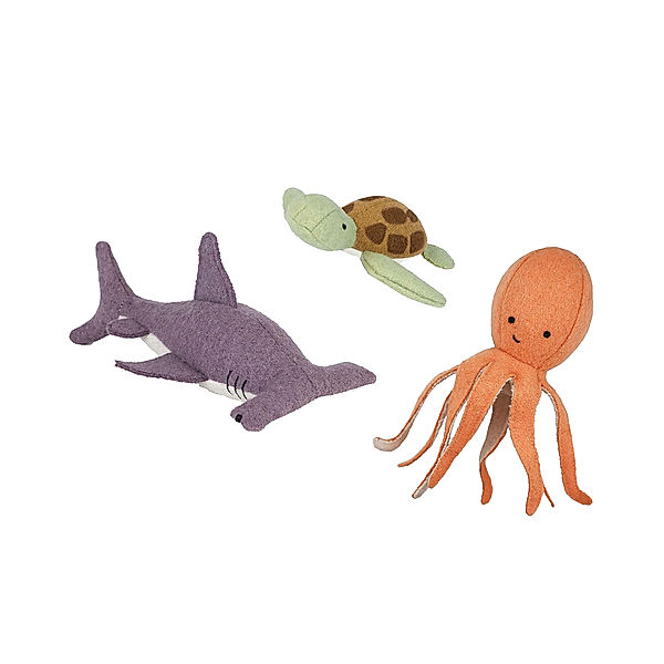 OlliElla Kuscheltier-Set HOLDIE FOLK -  MARINE ANIMALS 3-teilig