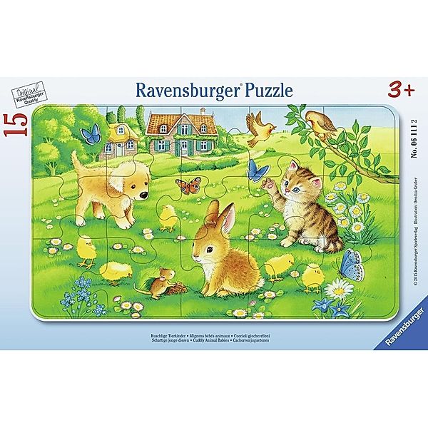 Kuschlige Tierkinder Puzzle 15 Teile