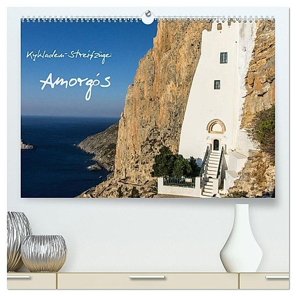 Kykladen-Streifzüge: Amorgós (hochwertiger Premium Wandkalender 2025 DIN A2 quer), Kunstdruck in Hochglanz, Calvendo, Henning Blume