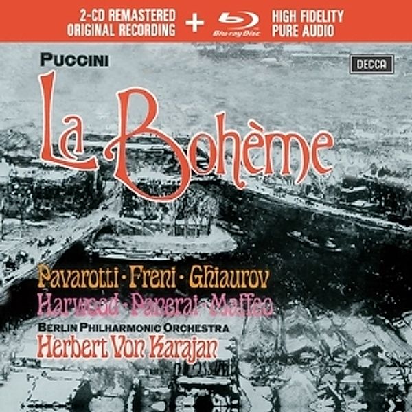 La Boheme (2 CDs + Blu-ray Audio), Pavarotti, Freni, Karajan, Bp