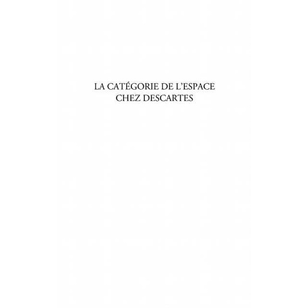 La categorie de l'espace chez Descartes / Hors-collection, Nguimbi Marcel