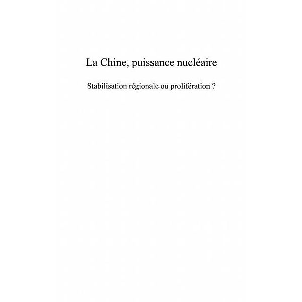 La Chine, puissance nucleaire / Hors-collection, Domergue Lucas