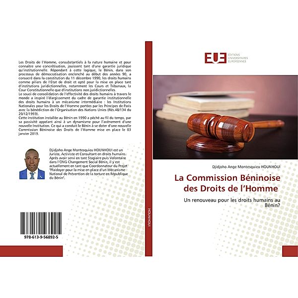 La Commission Béninoise des Droits de l'Homme, Djidjoho Ange Montesquieu HOUNHOUI