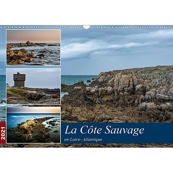 La côte sauvage, en Loire- Atlantique (Calendrier mural 2021 DIN A3 horizontal), Alain Gaymard