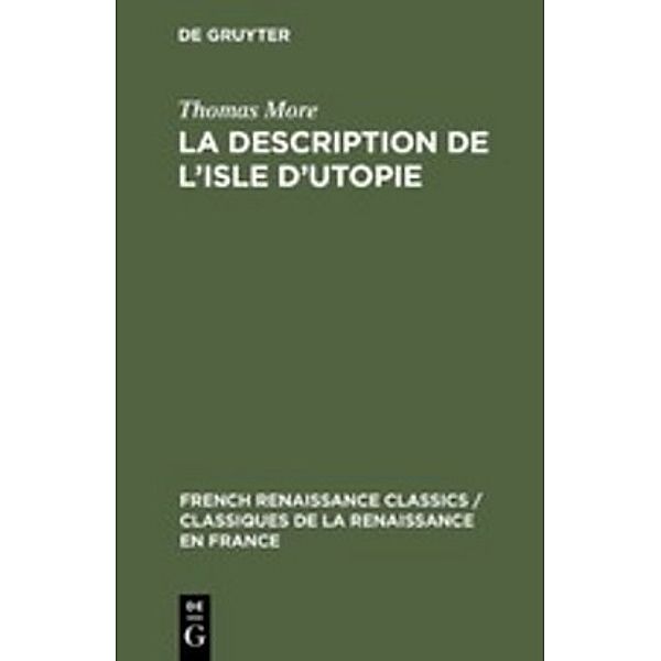 La description de l'isle d'utopie, Thomas Morus