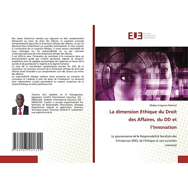 La dimension Ethique du Droit des Affaires, du DD et l'Innovation, Madou Fulgence Diahoré