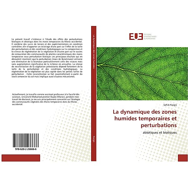 La dynamique des zones humides temporaires et perturbations, Sahib Nargis