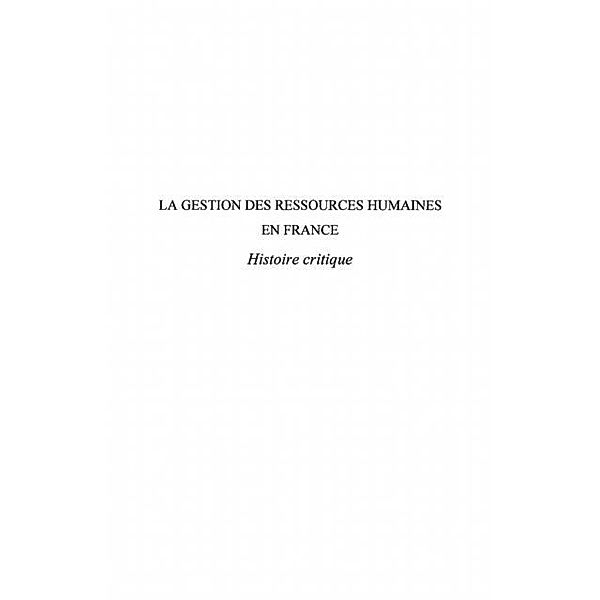 La gestion des ressources humaines en fr / Hors-collection, Henri Pinaud