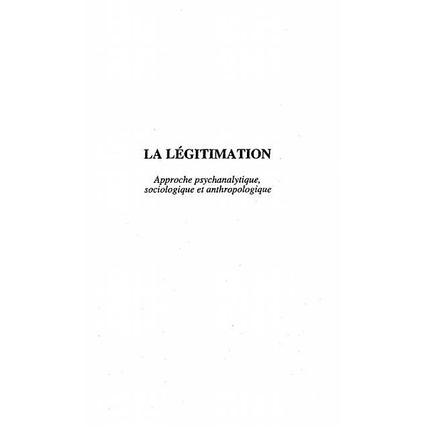 La legitimation / Hors-collection, Louis Moreau De Bellaing