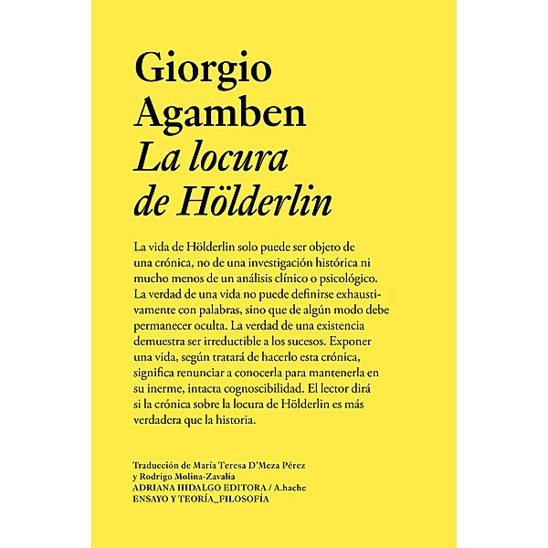 La locura de Hölderlin, Giorgio Agamben