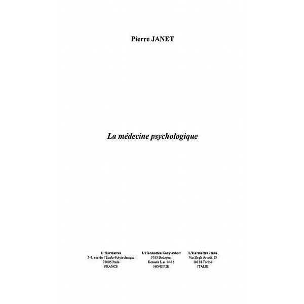 La medecine psychologique / Hors-collection, Janet Pierre