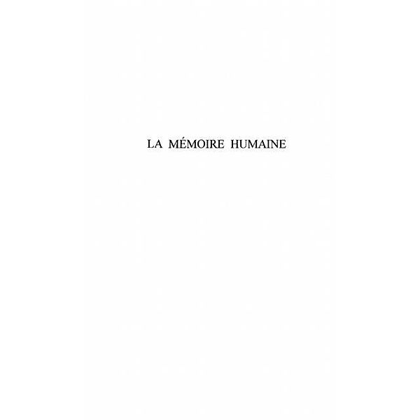 LA MEMOIRE HUMAINE / Hors-collection, Nicolas Serge