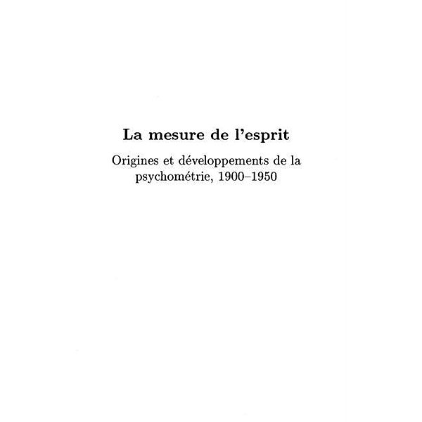 LA MESURE DE L'ESPRIT / Hors-collection, Olivier Martin