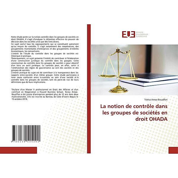 La notion de contrôle dans les groupes de sociétés en droit OHADA, Térèsa Amoa-Bouaffon